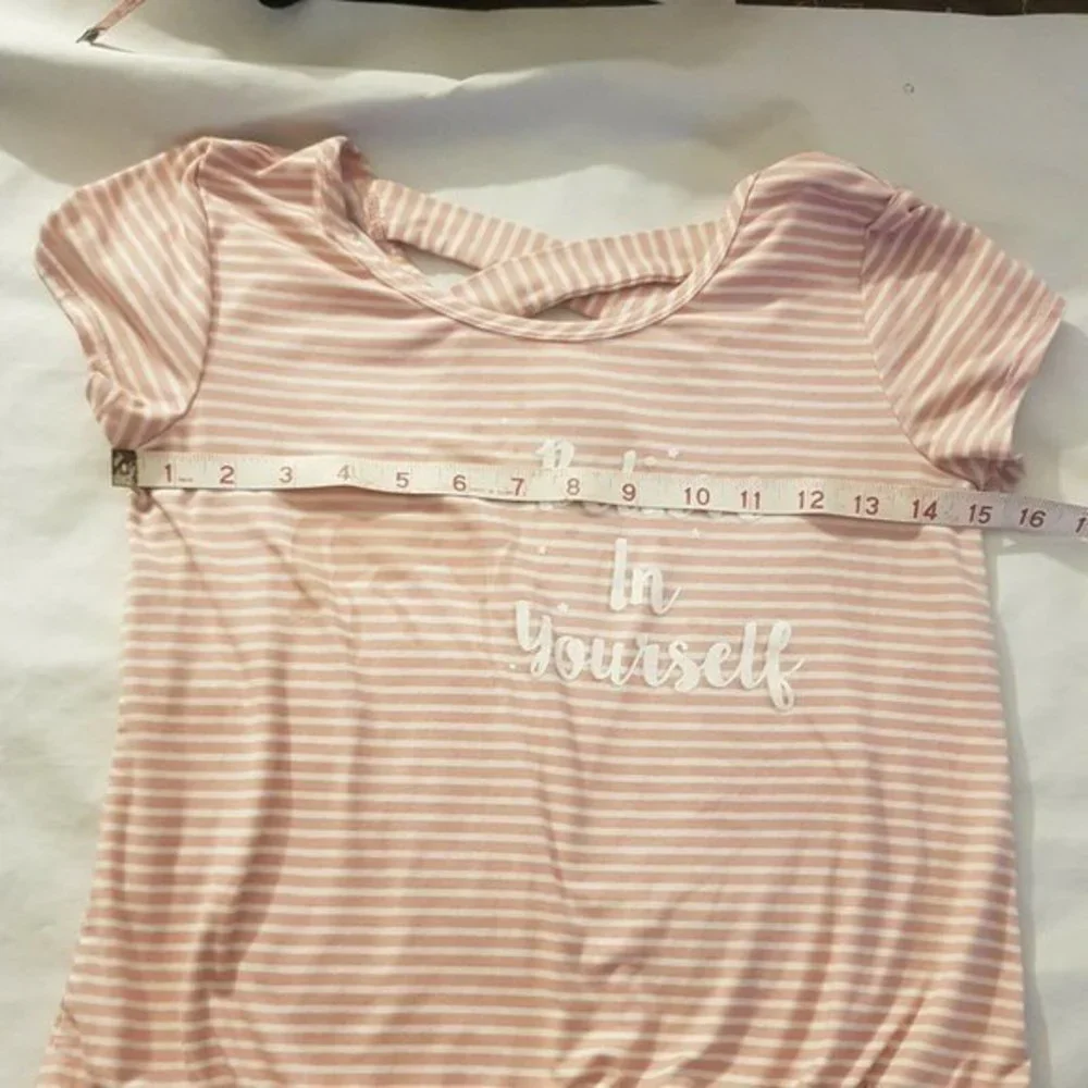 Lily Bleu Girls Shirt Blouse Multicolored  Stripes Size Large Size 14 Tied front